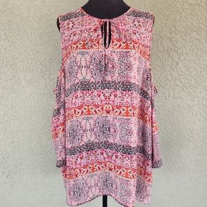 Cold Shoulder Scoop Neck Blouse